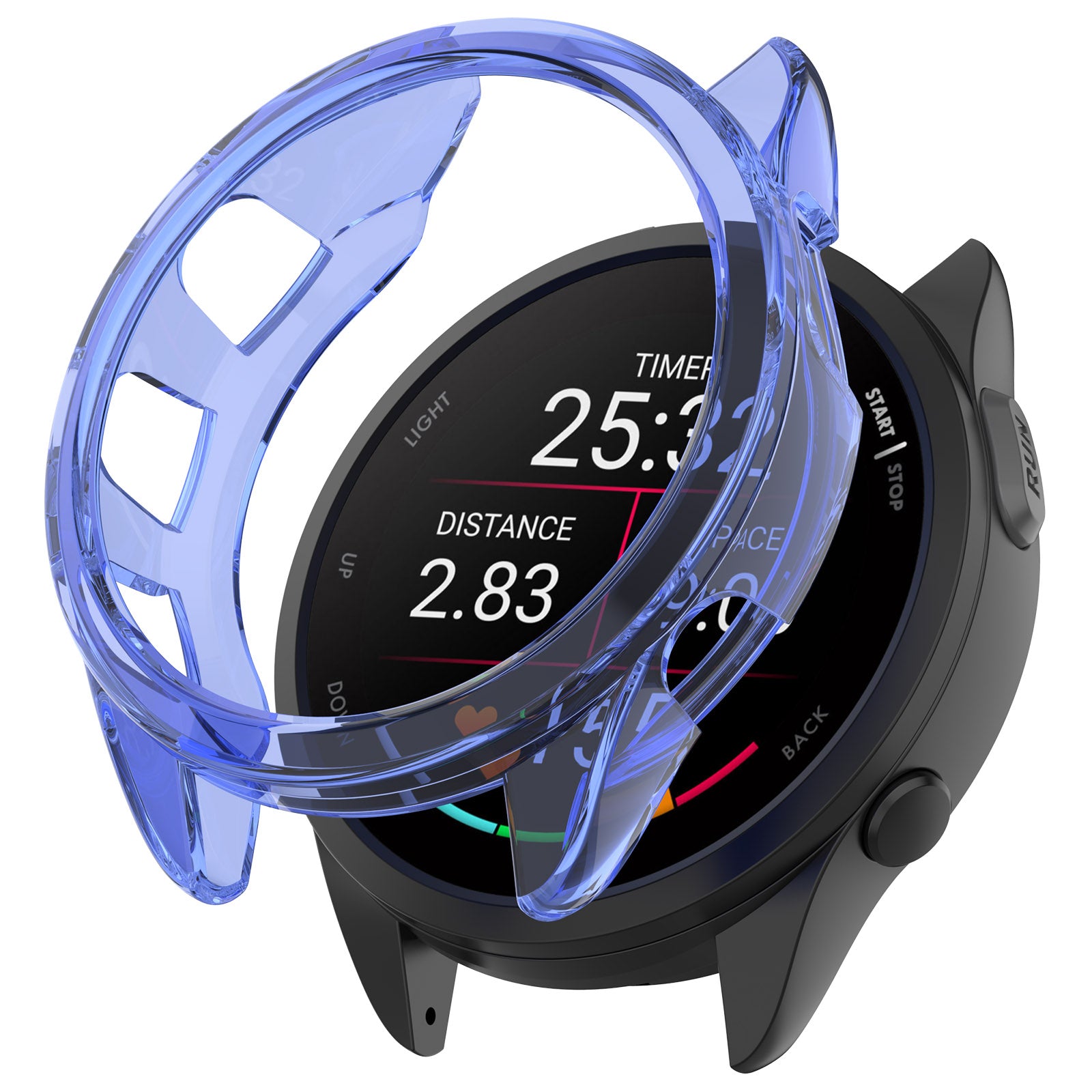 For Garmin Forerunner 165 / Forerunner 165 Music TPU Watch Frame Smartwatch Protector Case - Transparent Pink For Garmin Forerunner 165 / Forerunner 165 Music TPU Watch Frame Smartwatch Protector Case - Transparent Pink